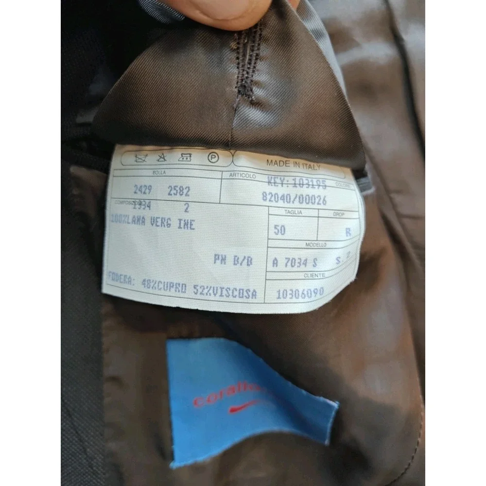 Corallo Rosso Mens Super 110s Sport Coat 40R Brown Birdseye Italy 3 Button G805